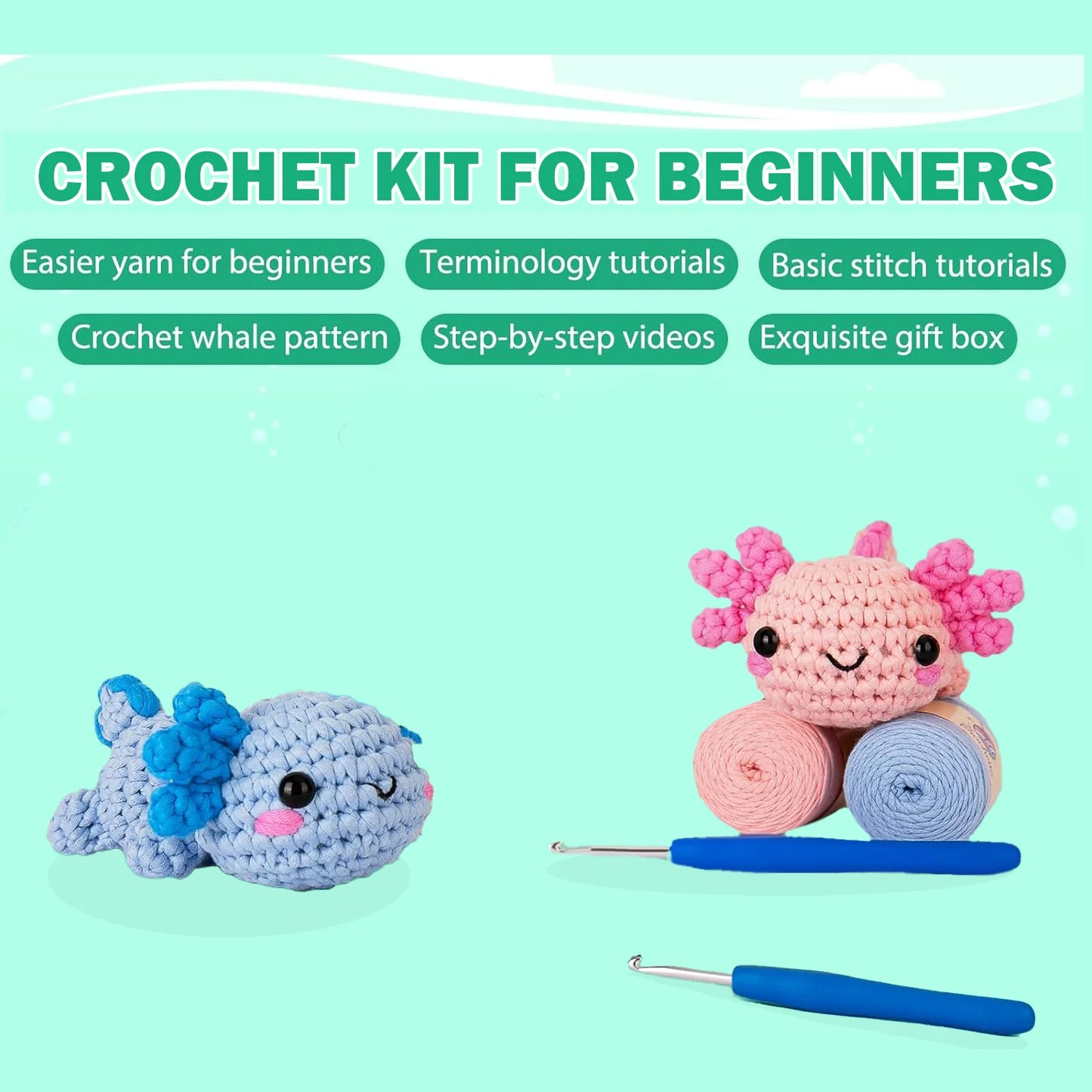 Häkelset für Anfänger – Komplettes DIY-Set für Erwachsene und Kinder