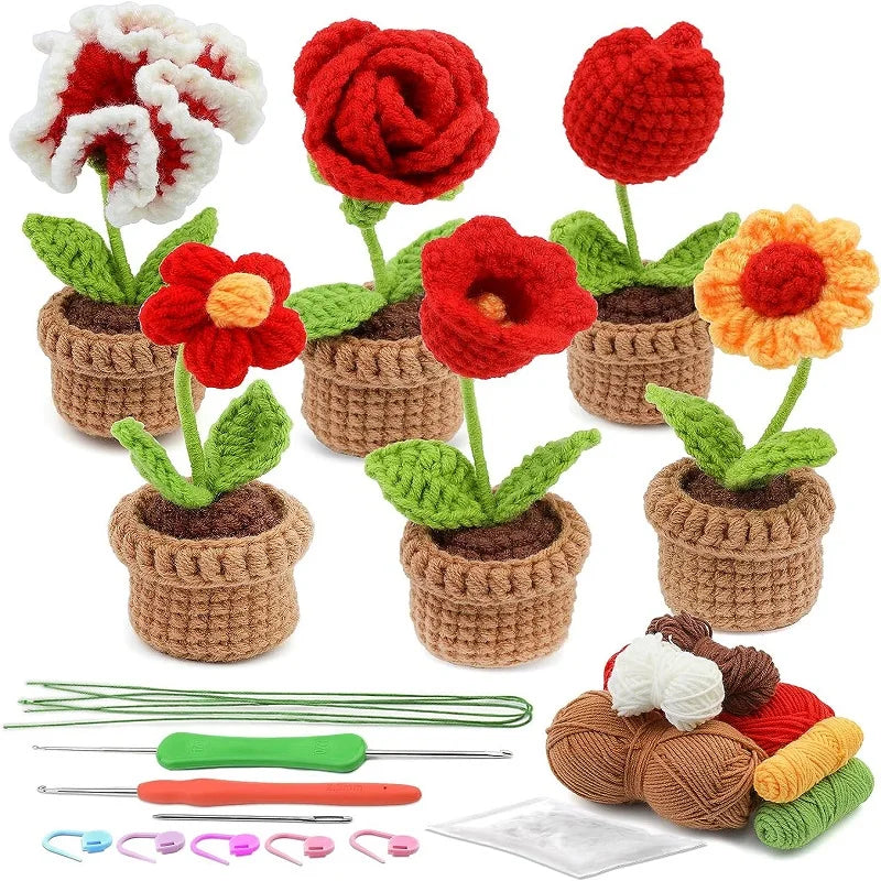 Blumen Strickset für Anfänger – Kreativer Einstieg für Erwachsene
