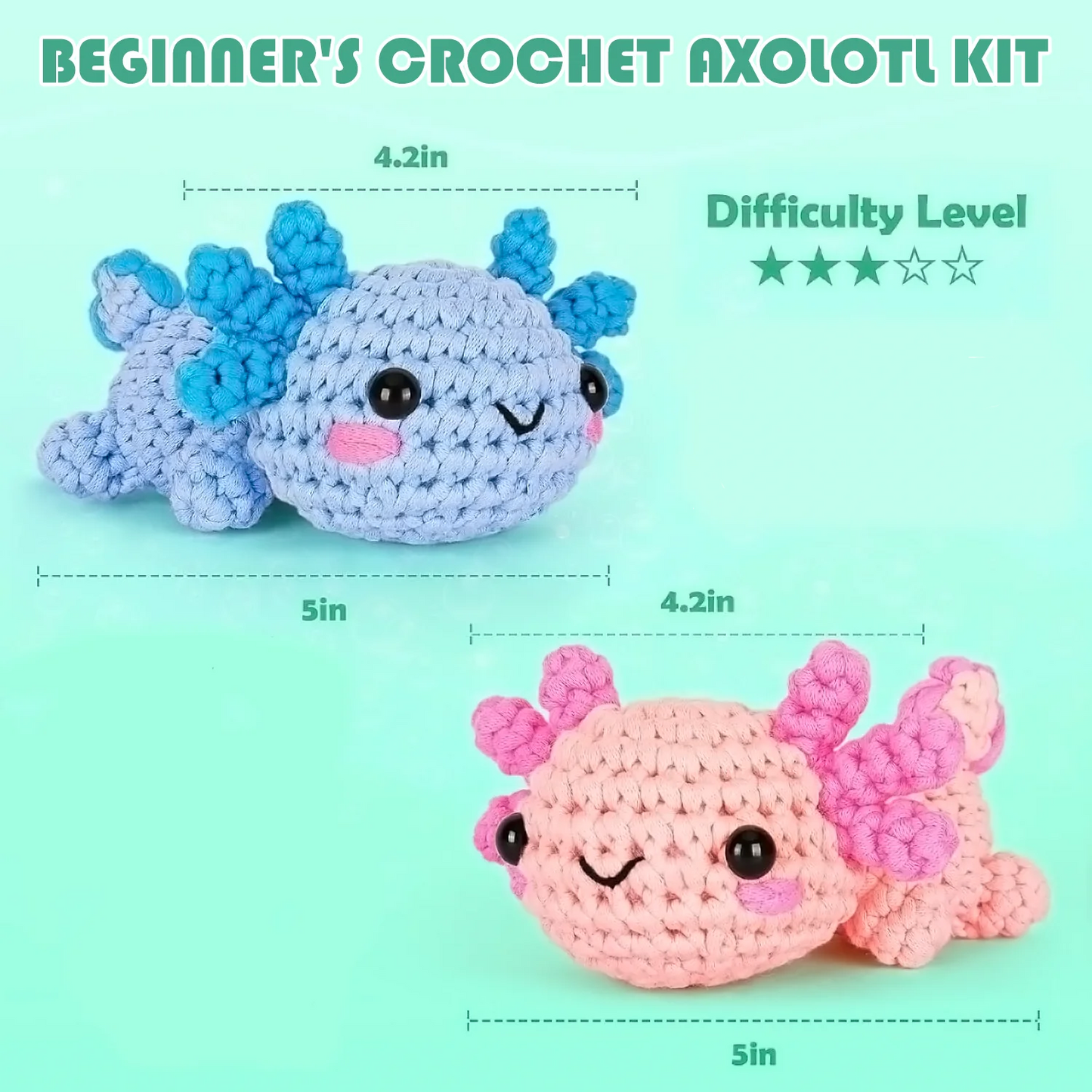 Häkelset für Anfänger – Komplettes DIY-Set für Erwachsene und Kinder