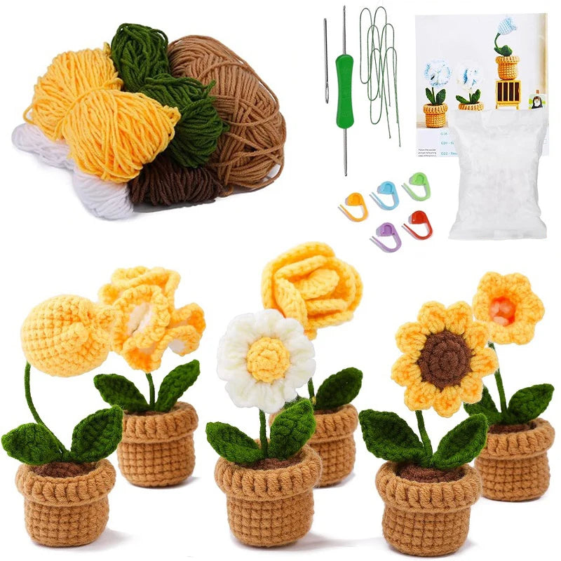 Blumen Strickset für Anfänger – Kreativer Einstieg für Erwachsene