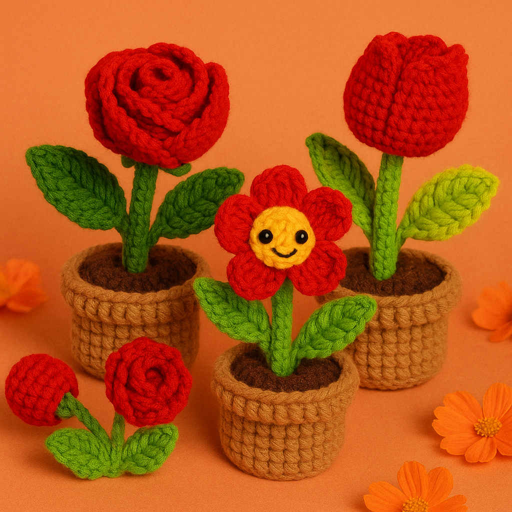 Blumen Strickset für Anfänger – Kreativer Einstieg für Erwachsene